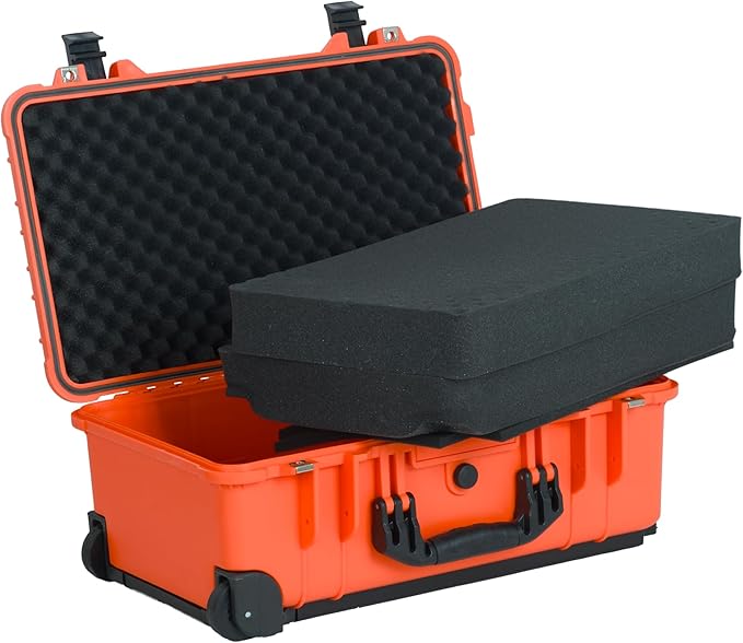 Maleta maletín con ruedas y asa extensible 56x35x23cm formato cabina/ equipaje de mano Resistente NARANJA
